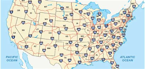 Usa Map Of Interstates Map Of Western Hemisphere