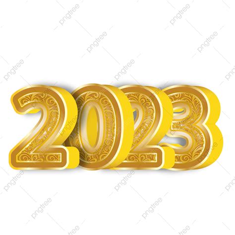 3d Golden 2023 Text 3d 2023 New 2023 Png And Vector With Transparent
