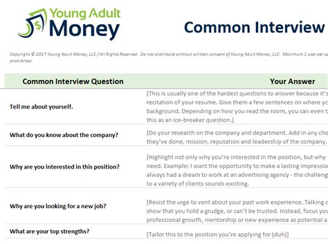 How To Answer Common Interview Questions With Free Download Young