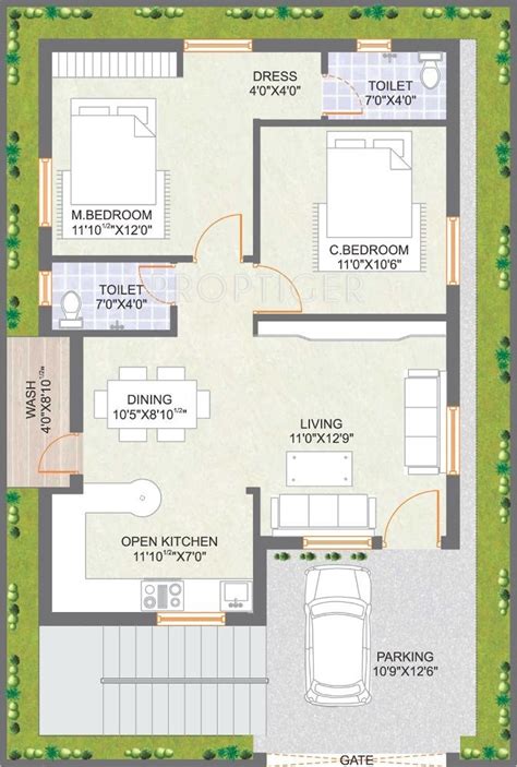 2 Bhk House Plan 2 Bhk Interior Design 2bhk Plan 2 Bh