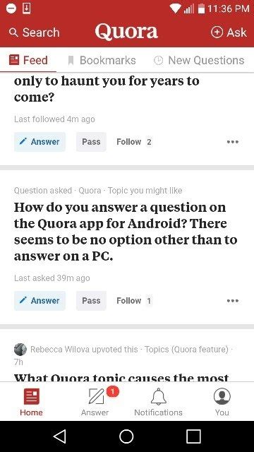 how to answer a question on the quora app for android quora