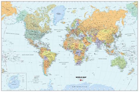 Classic World Wall Map Wall Maps World Map Decal Map