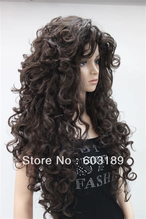 Free Shipping 2013 New Fashion Cosplay Dark Brown Long Curly Wig30