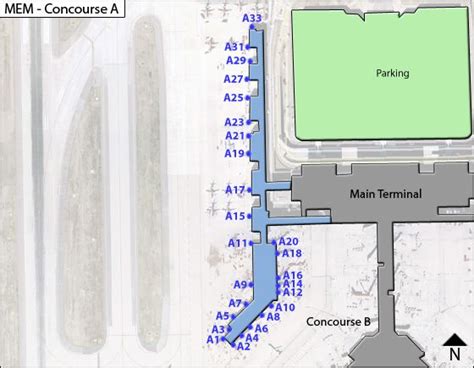 Memphis Airport Mem Concourse A Map
