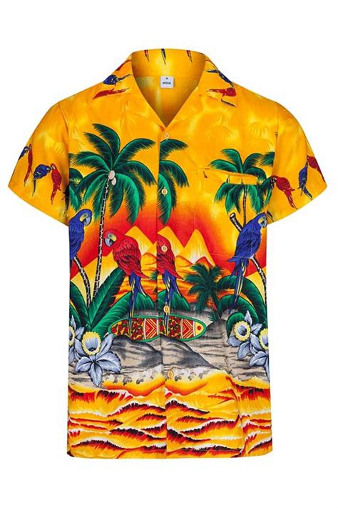Mens Bright Yellow Hawaiian Shirt Hawaiian Shirts Online