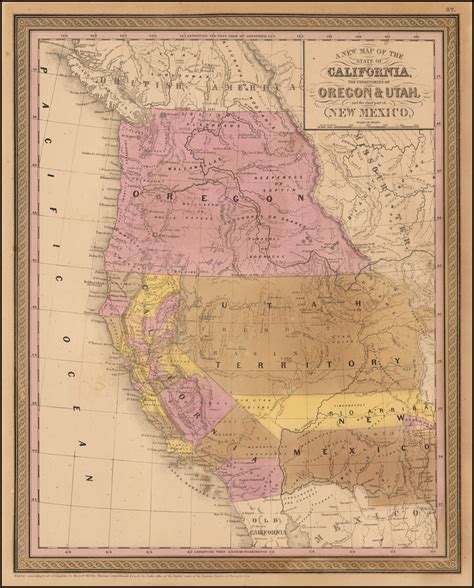 A New Map Of The State Of California The Territories Of Oregon And Utah
