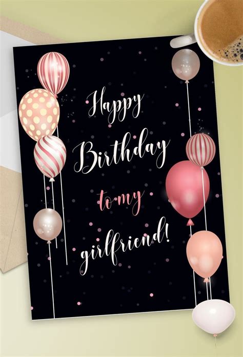 Happy Birthday Card For Girlfriend Cool Style Birthday Card