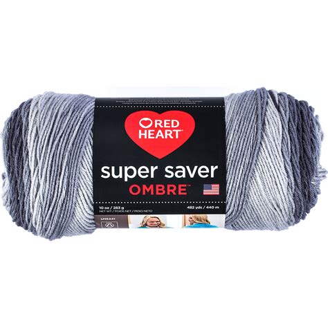 Red Heart Super Saver Ombre Yarn 10 Oz Anthracite