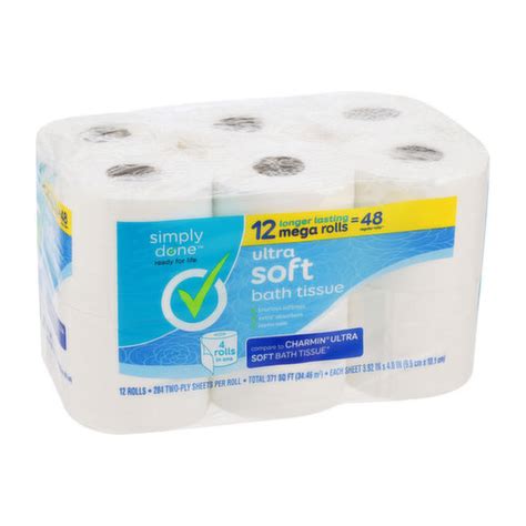Simply Done Ultra Soft Bath Tissue Mega Rolls 12 Rol