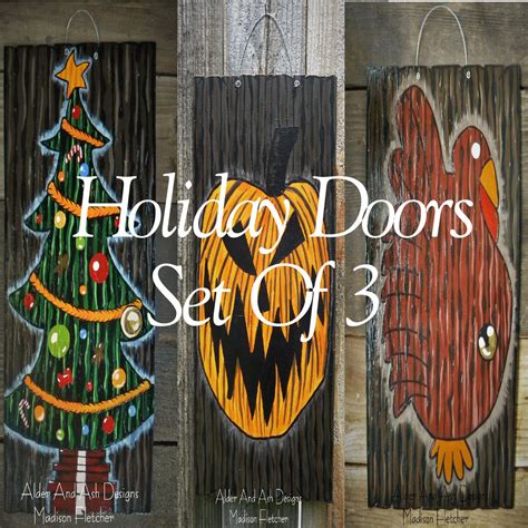 Nightmare Before Christmas Inspired/ Holiday Doors Set of 3, Front Door