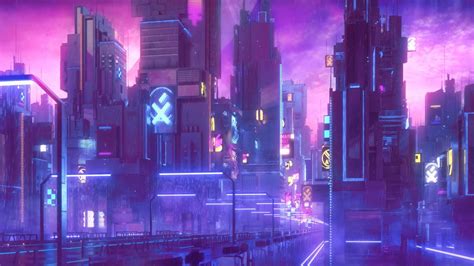 Wallpaper City Animated Digital Wallpaper Cyberpunk Neon