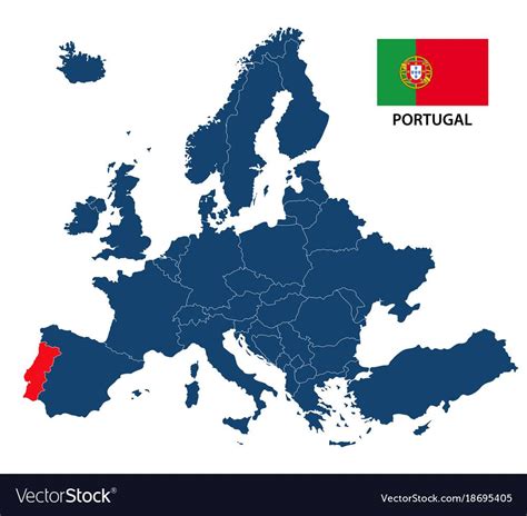 Europa kaart Portugal - Kaart van Portugal in Europa (Zuid-Europa - Europa)