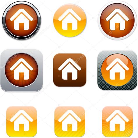 Home Orange App Icons — Stock Vector © Boroboro 6128894