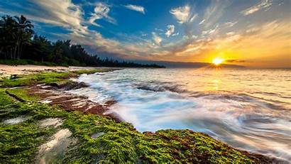 Hawaii Sunset Ocean Beach Waves 4k Cl