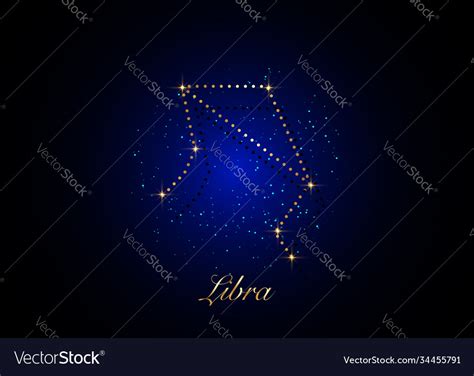 Libra Zodiac Constellations Sign On Starry Sky Vector Image