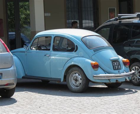 Light Blue Volkswagen Beetle Car In Alba Editorial Image Image Of
