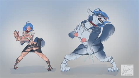 Rule 34 2020 Absurd Res Alabasterlion Anthro Blue Hair Blush Bodily Fluids Breasts Canid
