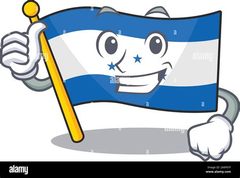 Bandera De Honduras En Dibujos Animados Con El Personaje Thumbs Up Imagen Vector De Stock Alamy