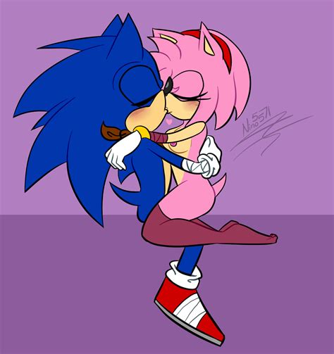 Rule 34 Amy Rose Kissing Kissing Nino5571 Sega Sonamy Sonic Series Sonic Boom Sonic The