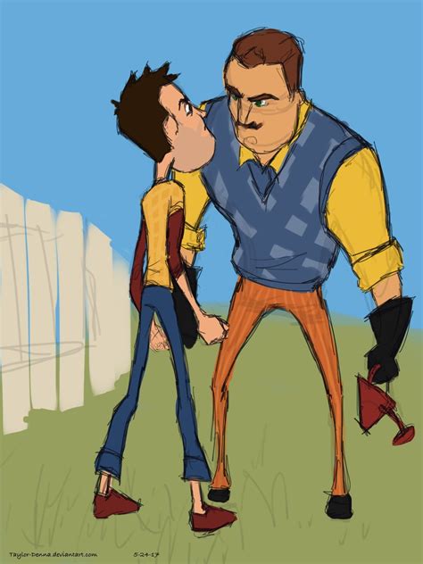 Daily Sketch #29 Confrontation by Taylor-Denna on DeviantArt in 2021 | Hello neighbor game ...