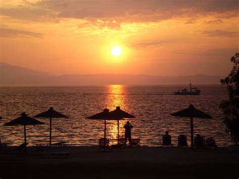 Thassos Sunset On Pachis Beach Greece Celestial Sunset Beach
