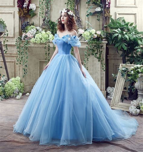 Elegant Light Blue Cinderella Quinceanera Dresses Organza Ball Gown