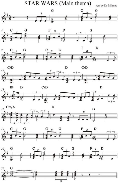 Top beginner cello sheet music. STAR WARS Main Theme sheet music | Clarinet sheet music, Violin sheet music, Flute sheet music