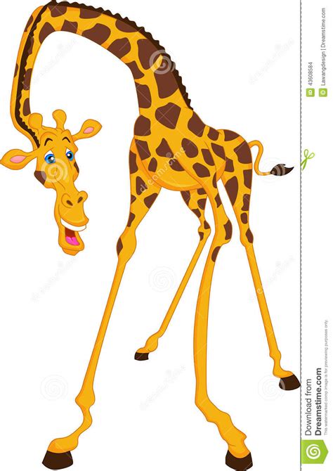 Cute Giraffe Cartoon Stock Vector Illustration Of Giraffe 43608584