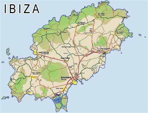 Ibiza Map Of Ibiza Balearic Island Islas Baleares