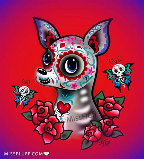 Sugar Skull Chihuahua • Art Print Sugar Skull Artwork Sugar Skull