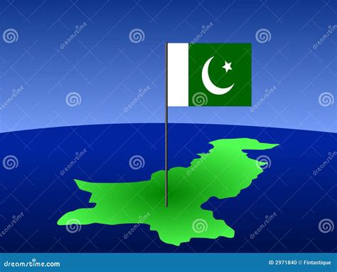 Pakistani Flag On Map Stock Vector Illustration Of Post 2971840