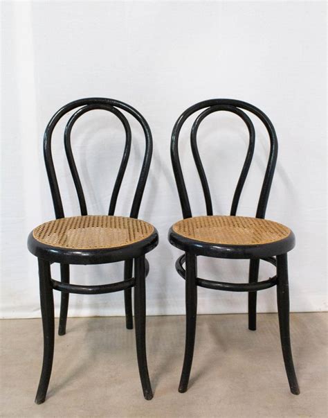 Bistro Caned Dining Chairs Fischel Thonet Style France Late 19th