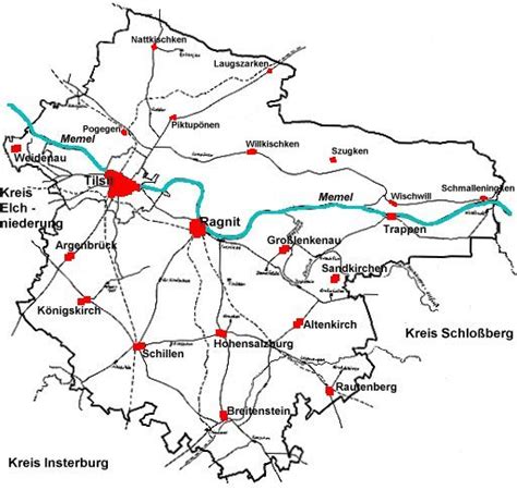 Kreis Tilsit Ragnit Tilsit Stadt Und Land