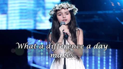 Angelina Jordan What A Difference A Day Makes Lyrics Youtube
