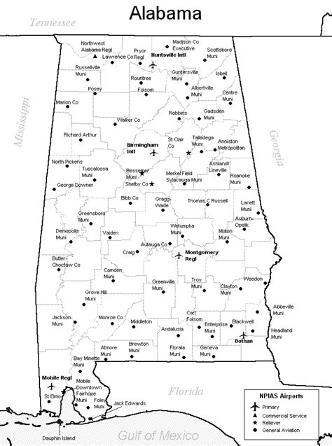 Alabama Airport Map Alabama Airports