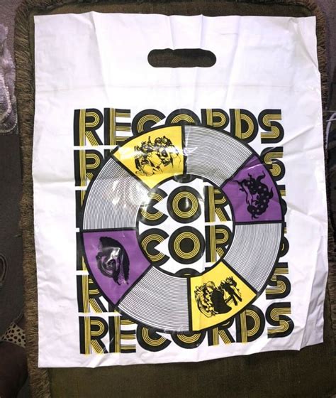 Vintage And Rare Vinyl Record Music Shop Vinyl Plastic Carrier Bag