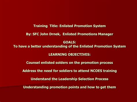 Enlisted Promotion System