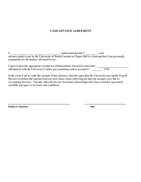 Cash Loan Agreement Form Free Printable Documents