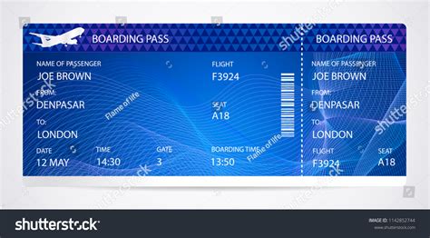 Boarding Pass Airplane Ticket Traveler Check Stock Vector Royalty Free 1142852744 Shutterstock