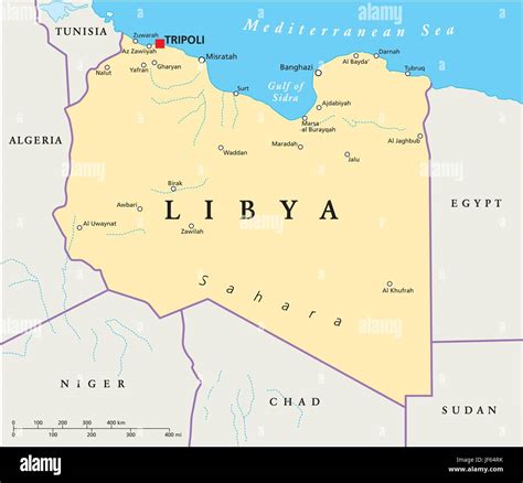 Libya Map Africa Libya Map Stock Vector Illustration Of Govern