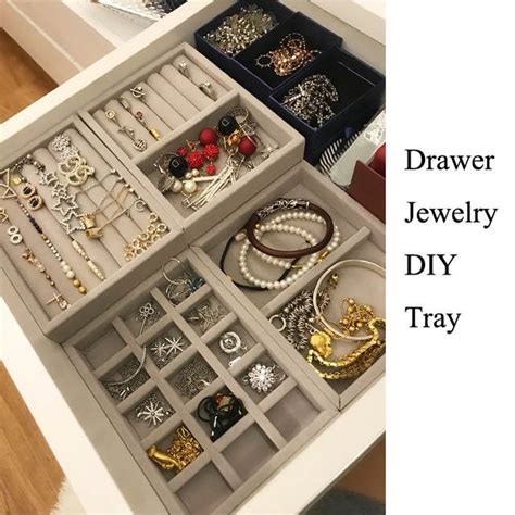 New Drawer Diy Jewelry Storage Tray Ring Bracelet T Box Jewellery