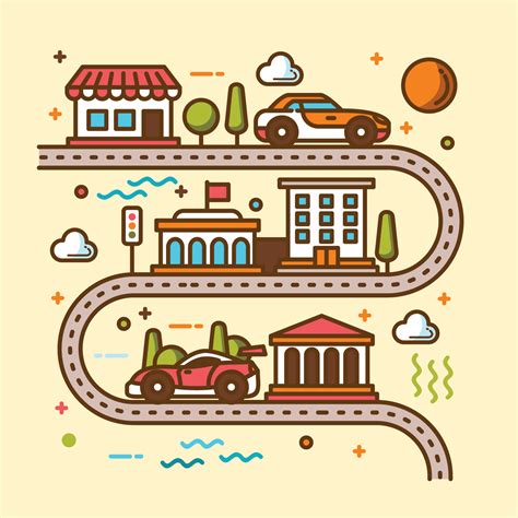 Road Map Vector At Vectorified Com Collection Of Road Map Vector Free