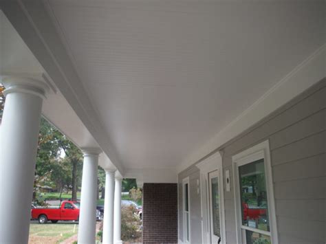 We did a similar detail in our home office and loved how it turned out. Porch Ceilings Gallery | Siding Express