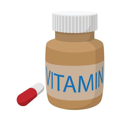 Vitamin Capsules In Tne Bottle Cartoon Icon 14192549 Vector Art At Vecteezy