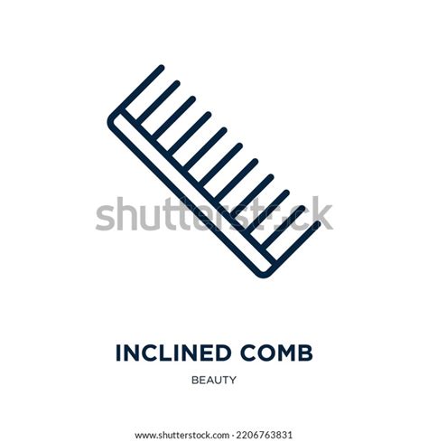 Inclined Comb Icon Beauty Collection Thin Stock Vector Royalty Free