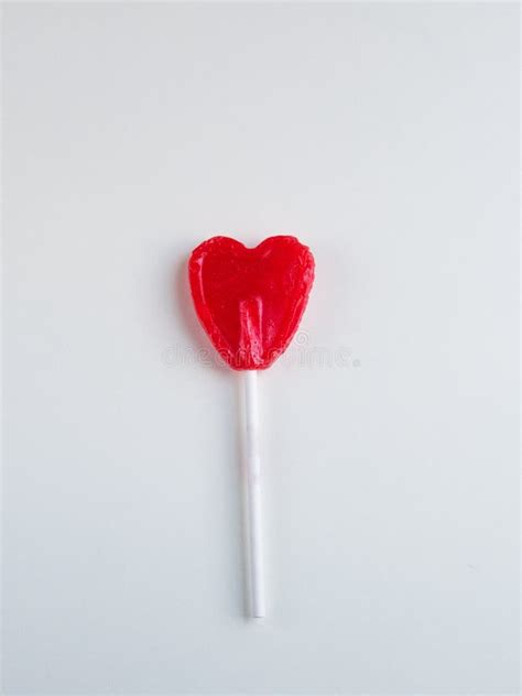 Two Red Heart Lollipop Isolated Stock Image Image Of Shape