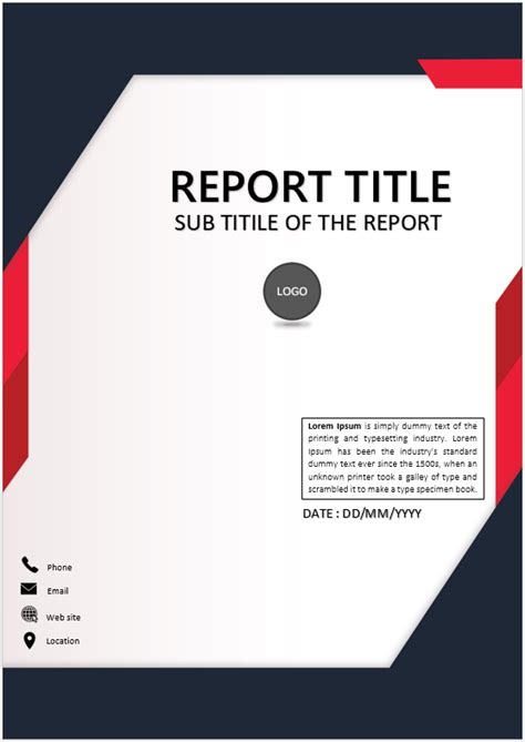 Annual Report Template Cover Page Design Template Cover Pages