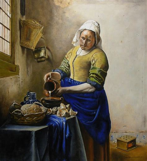 Milkmaid Acc Johannes Vermeer Painting By Jan Teunissen Fin EroFound
