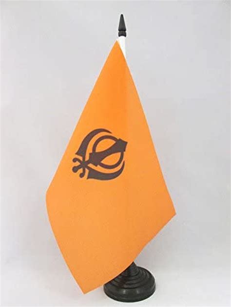 Sikhism Table Flag 5 X 8 Sikh Religion Desk Flag 21 X 14 Cm