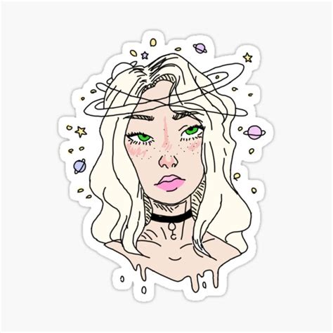 Galaxy Girl Sticker For Sale By Iamnotalizard Redbubble